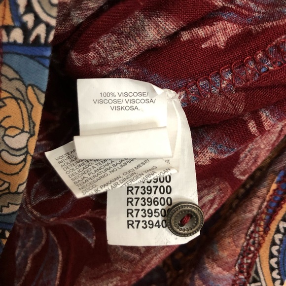 NWT Lucky Brand Burgundy Floral Blouse Top - Picture 7 of 8